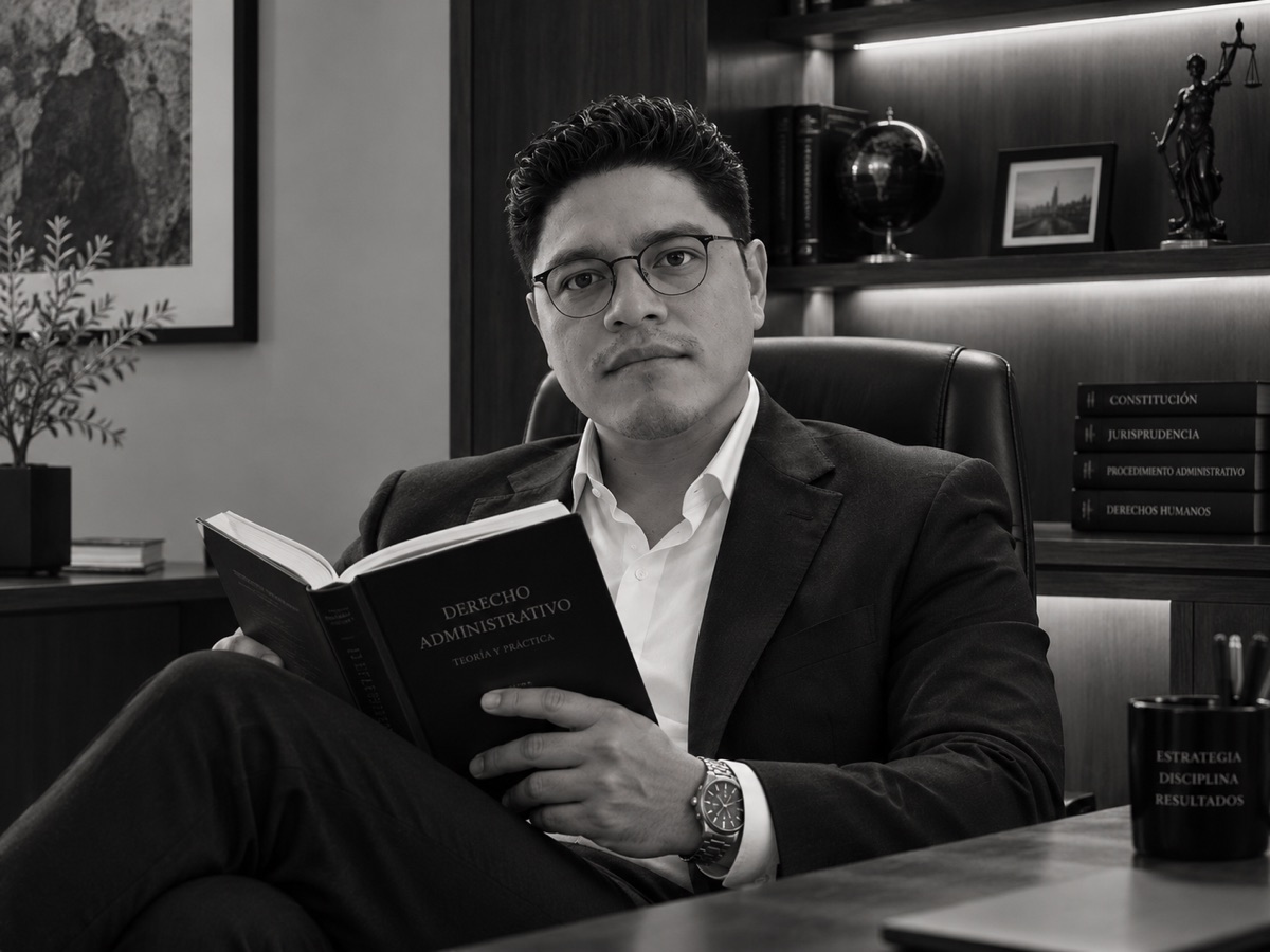 Lic. David Edu Gómez Baché en su despacho
